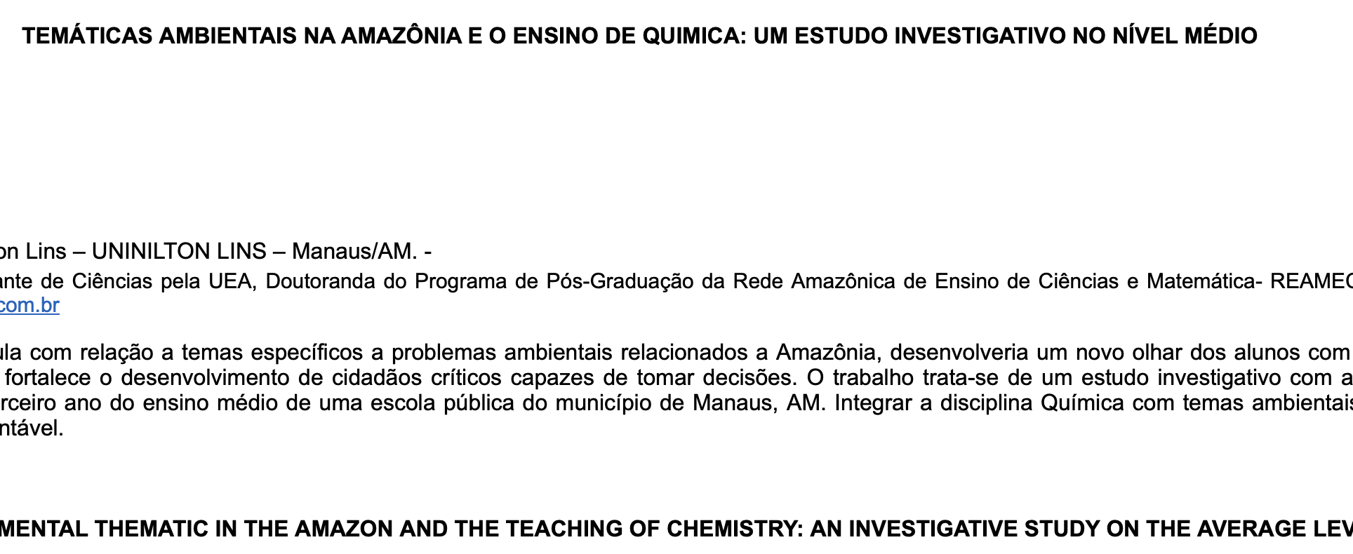 Desafios do ensino de Química