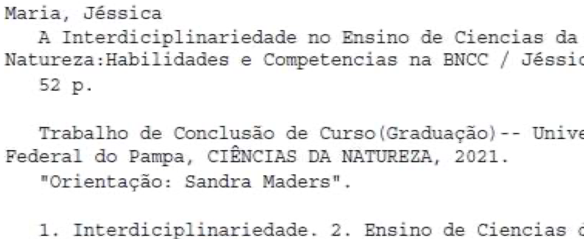 BNCC, Interdisciplinaridade